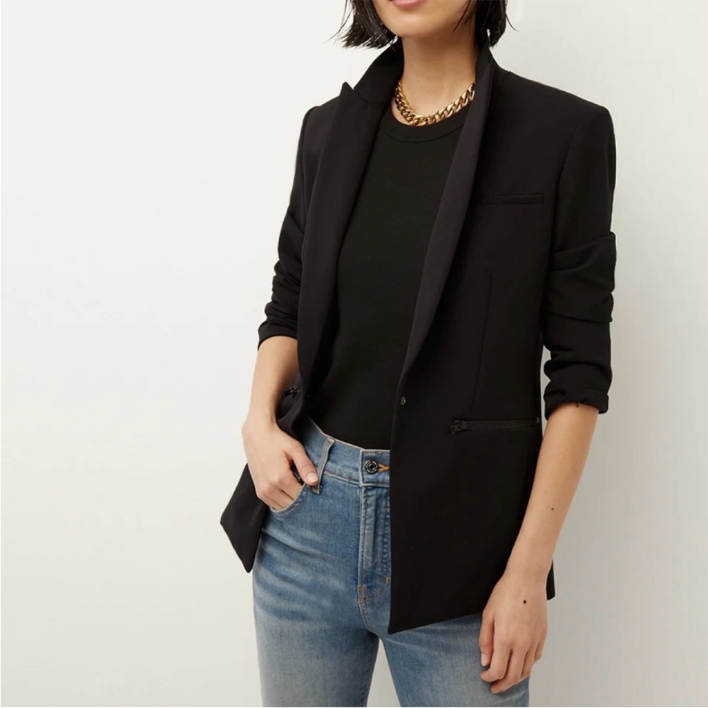 Veronica Beard Scuba Dickey Blazer Jacket In Black
